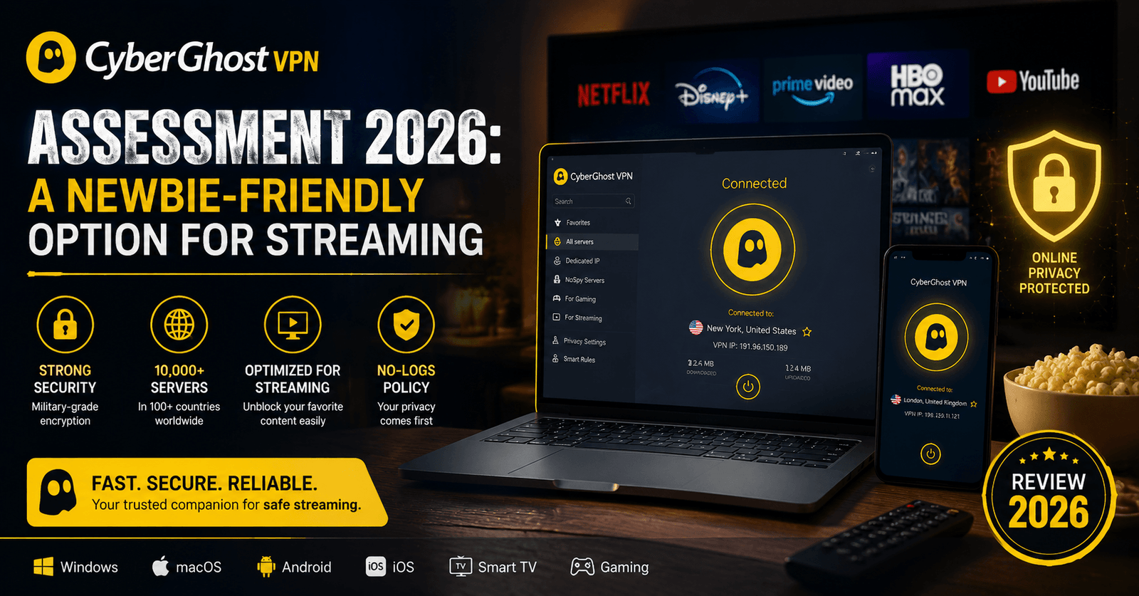CyberGhost VPN Assessment 2026: A Newbie-Pleasant Alternative for Streaming